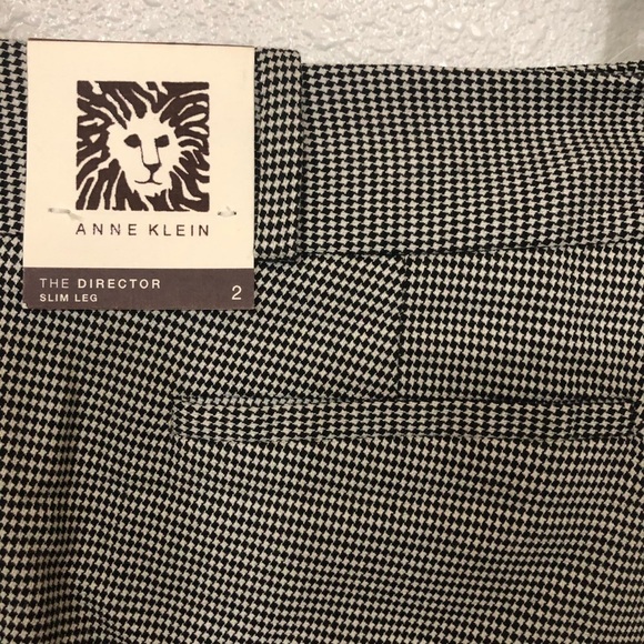 Anne Klein Director’s Slim-fit black white houndstooth career capri pants size 2 - Picture 10 of 15